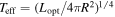 ${T}_{\mathrm{eff}}={({L}_{\mathrm{opt}}/4\pi {R}^{2})}^{1/4}$