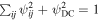 ${\sum }_{{ij}}{\psi }_{{ij}}^{2}+{\psi }_{\mathrm{DC}}^{2}=1$