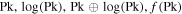 $\mathrm{Pk},\mathrm{log}(\mathrm{Pk}),\mathrm{Pk}\oplus \mathrm{log}(\mathrm{Pk}),f(\mathrm{Pk})$