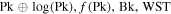 $\mathrm{Pk}\oplus \mathrm{log}(\mathrm{Pk}),{\text{}}f(\mathrm{Pk}),\mathrm{Bk},\mathrm{WST}$