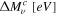 ${\rm{\Delta }}{M}_{\nu }^{c}\ [{eV}]$