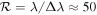 ${ \mathcal R }=\lambda /{\rm{\Delta }}\lambda \approx 50$