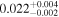 ${0.022}_{-0.002}^{+0.004}$