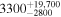 ${3300}_{-2800}^{+19,700}$