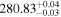 ${280.83}_{-0.03}^{+0.04}$