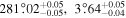 ${281\buildrel{\circ}\over{.} 02}_{-0.05}^{+0.05},\,{3\buildrel{\circ}\over{.} 64}_{-0.04}^{+0.05}$