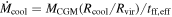 ${\dot{M}}_{\mathrm{cool}}={M}_{\mathrm{CGM}}({R}_{\mathrm{cool}}/{R}_{\mathrm{vir}})/{t}_{\mathrm{ff},\mathrm{eff}}$