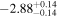 $-{2.88}_{-0.14}^{+0.14}$