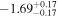 $-{1.69}_{-0.17}^{+0.17}$