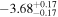 $-{3.68}_{-0.17}^{+0.17}$