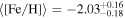 $\langle {\rm{[Fe/H]}}\rangle =-{2.03}_{-0.18}^{+0.16}$