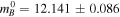 ${m}_{B}^{0}=12.141\pm 0.086$
