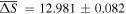 $\overline{{\rm{\Delta }}S}\,=12.981\pm 0.082$