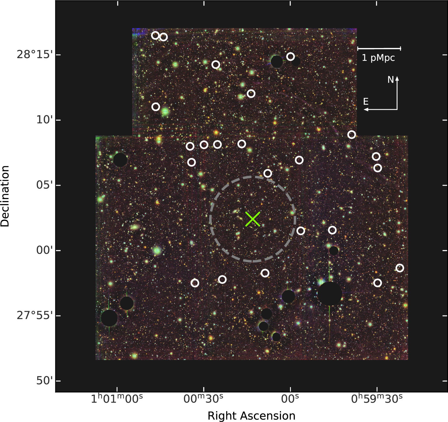 Quasar Location Large-scale Overdensity of Lyman Break Galaxies around the z = 6.3 ...