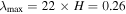 ${\lambda }_{\max }=22\times H=0.26$