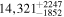 $14,{321}_{-1852}^{+2247}$