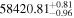 ${58420.81}_{-0.96}^{+0.81}$