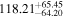 ${118.21}_{-64.20}^{+65.45}$