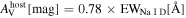${A}_{{\rm{V}}}^{\mathrm{host}}[\mathrm{mag}]=0.78\times {\mathrm{EW}}_{\mathrm{Na}\ {\rm{I}}\ {\rm{D}}}[{\rm{\mathring{\rm A} }}]$