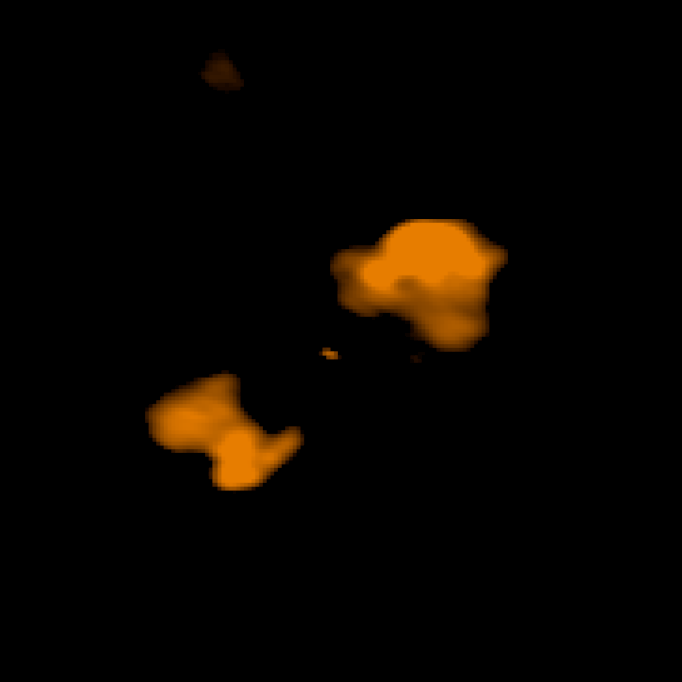 9 GHz VLA radio image of 3C 220.3 (colored orange)