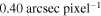 $0.40\,{\rm{arcsec}}\,{{\rm{pixel}}}^{-1}$