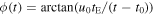 $\phi (t)=\arctan ({u}_{0}{t}_{{\rm{E}}}/(t-{t}_{0}))$