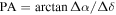 ${\rm{PA}}=\arctan {\rm{\Delta }}\alpha /{\rm{\Delta }}\delta $
