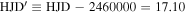 ${\rm{HJD^{\prime} }}\equiv {\rm{HJD}}-2460000=17.10$