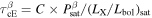 ${\tau }_{{\rm{cE}}}^{\beta }=C\times {P}_{{\rm{sat}}}^{\beta }/{\left({L}_{{\rm{X}}}/{L}_{{\rm{bol}}}\right)}_{{\rm{sat}}}$