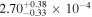 $2.7{0}_{-0.33}^{+0.38}\times 1{0}^{-4}$