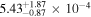 $5.4{3}_{-0.87}^{+1.87}\times 1{0}^{-4}$