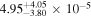 $4.9{5}_{-3.80}^{+4.05}\times 1{0}^{-5}$
