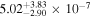 $5.0{2}_{-2.90}^{+3.83}\times 1{0}^{-7}$