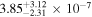 $3.8{5}_{-2.31}^{+3.12}\times 1{0}^{-7}$