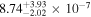 $8.7{4}_{-2.02}^{+3.93}\times 1{0}^{-7}$