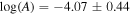 ${\rm{log}}(A)=-4.07\pm 0.44$