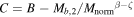 $C=B-{{M}_{b,2}/{M}_{\mathrm{norm}}}^{\beta -\zeta }$