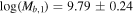 ${\rm{log}}({M}_{b,1})=9.79\pm 0.24$