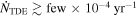${\dot{N}}_{\mathrm{TDE}}\gtrsim \mathrm{few}\times 1{0}^{-4}\,{\mathrm{yr}}^{-1}$