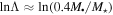 ${\rm{ln}}\,{\rm{\Lambda }}\approx {\rm{ln}}\,(0.4{M}_{\bullet }/{M}_{\star })$