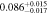 $0.08{6}_{-0.017}^{+0.015}$