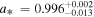 ${a}_{* }\,=0.99{6}_{-0.013}^{+0.002}$