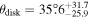 ${\theta }_{{\rm{disk}}}=35\mathop{.}\limits^{^\circ }{6}_{-25.9}^{+31.7}$