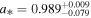 ${a}_{* }=0.98{9}_{-0.079}^{+0.009}$