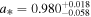 ${a}_{* }=0.98{0}_{-0.058}^{+0.018}$