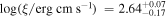 ${\mathrm{log}}(\xi /{\rm{erg}}\,{\rm{cm}}\,{{\rm{s}}}^{-1})\,=2.6{4}_{-0.17}^{+0.07}$