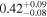 $0.4{2}_{-0.08}^{+0.09}$
