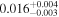 $0.01{6}_{-0.003}^{+0.004}$