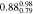 ${0.88}_{0.79}^{0.98}$