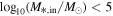 ${{\mathrm{log}}\,}_{10}({M}_{* ,\mathrm{in}}/{M}_{\odot })\lt 5$